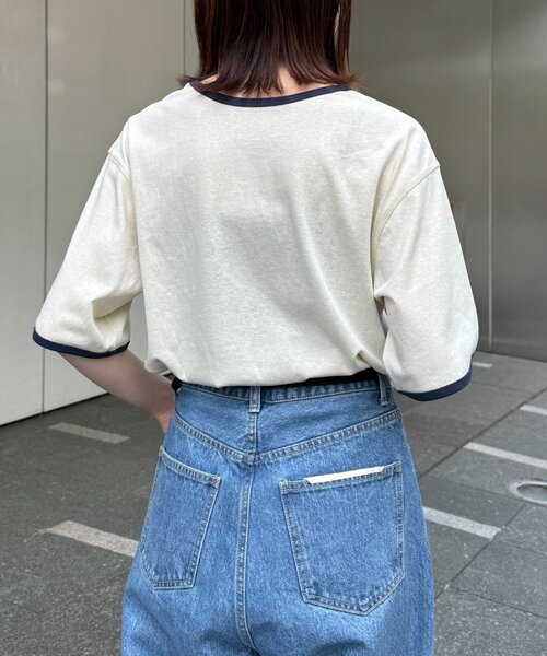 CIAOPANIC TYPY(チャオパニックティピー)の「シアースラブロゴ刺繍リンガーTee(Tシャツ/カットソー・レディース・イエロー/アイボリー/チャコールグレー・ONE SIZE)」の7枚目の写真
