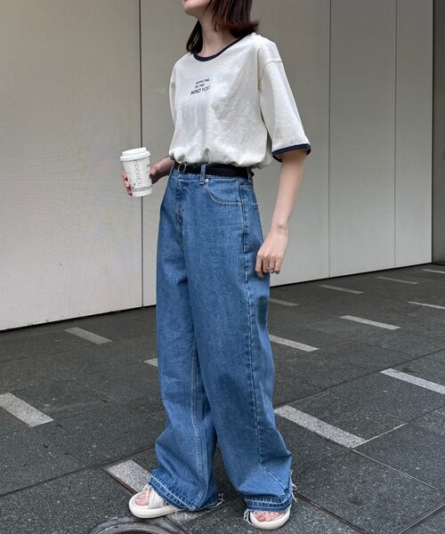 CIAOPANIC TYPY(チャオパニックティピー)の「シアースラブロゴ刺繍リンガーTee(Tシャツ/カットソー・レディース・イエロー/アイボリー/チャコールグレー・ONE SIZE)」の10枚目の写真