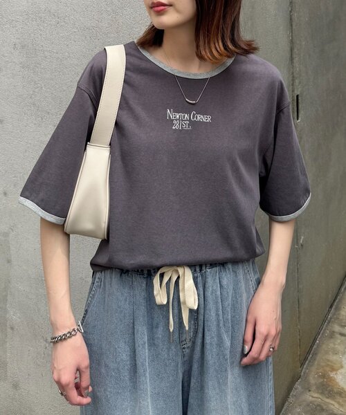 CIAOPANIC TYPY(チャオパニックティピー)の「シアースラブロゴ刺繍リンガーTee(Tシャツ/カットソー・レディース・イエロー/アイボリー/チャコールグレー・ONE SIZE)」の13枚目の写真