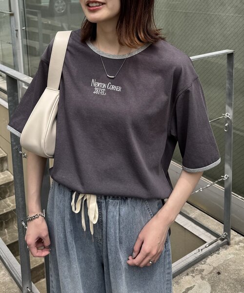 CIAOPANIC TYPY(チャオパニックティピー)の「シアースラブロゴ刺繍リンガーTee(Tシャツ/カットソー・レディース・イエロー/アイボリー/チャコールグレー・ONE SIZE)」の14枚目の写真