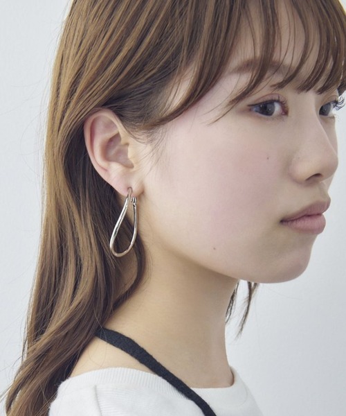 セール】【GOLDY】カーヴィー ライン ワイド フープ イヤリング