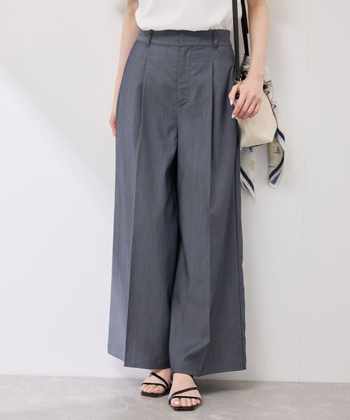 ROPE' PICNIC（ロペピクニック）の「テンセルシャンブレータックワイドスラックス/通勤対応（その他パンツ・レディース・ブラック/ネイビー・36/38/40）」の2枚目の写真