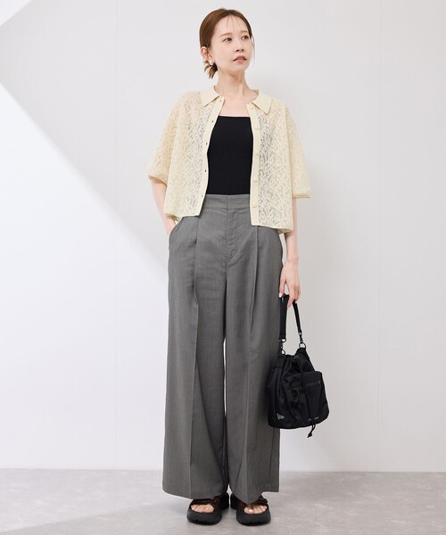 ROPE' PICNIC（ロペピクニック）の「テンセルシャンブレータックワイドスラックス/通勤対応（その他パンツ・レディース・ブラック/ネイビー・36/38/40）」の15枚目の写真