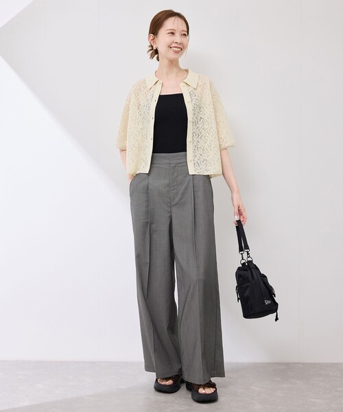 ROPE' PICNIC（ロペピクニック）の「テンセルシャンブレータックワイドスラックス/通勤対応（その他パンツ・レディース・ブラック/ネイビー・36/38/40）」の16枚目の写真