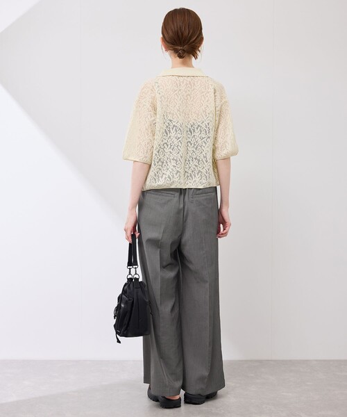 ROPE' PICNIC（ロペピクニック）の「テンセルシャンブレータックワイドスラックス/通勤対応（その他パンツ・レディース・ブラック/ネイビー・36/38/40）」の17枚目の写真