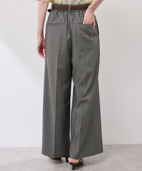 テンセルシャンブレータックワイドスラックス/通勤対応（その他パンツ