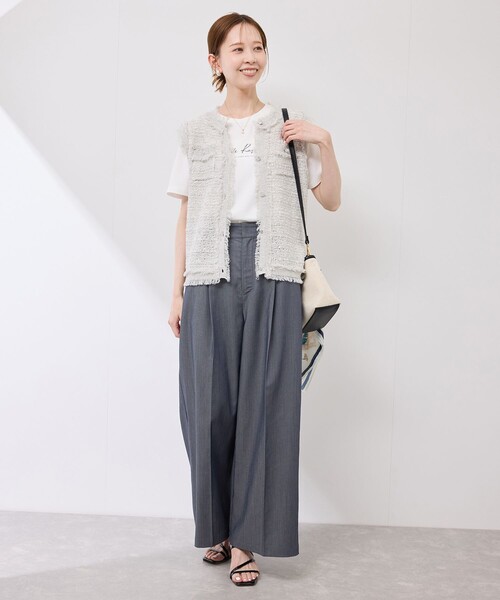 ROPE' PICNIC（ロペピクニック）の「テンセルシャンブレータックワイドスラックス/通勤対応（その他パンツ・レディース・ブラック/ネイビー・36/38/40）」の21枚目の写真