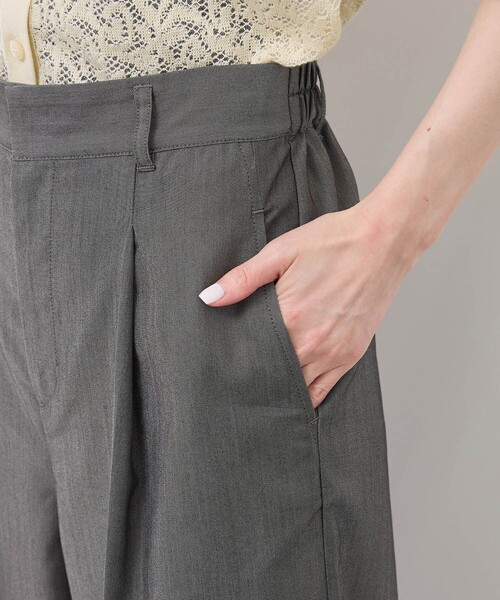 テンセルシャンブレータックワイドスラックス/通勤対応（その他パンツ