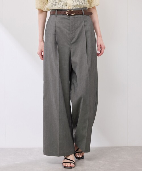 ROPE' PICNIC（ロペピクニック）の「テンセルシャンブレータックワイドスラックス/通勤対応（その他パンツ・レディース・ブラック/ネイビー・36/38/40）」の4枚目の写真