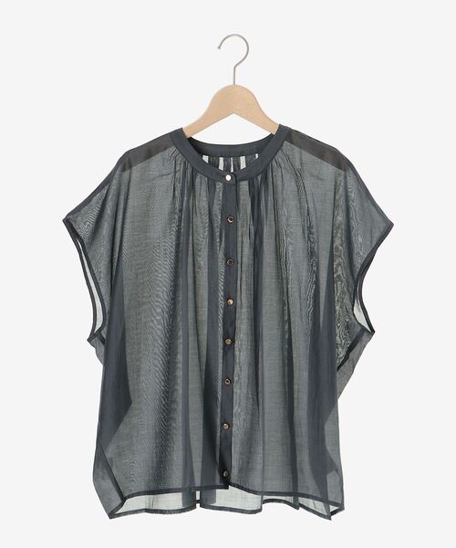 le.coeur blanc（ルクールブラン）の「《手洗い可能》シアーギャザーフレンチ2wayブラウス（シャツ/ブラウス・レディース・ダークグレー/ピンク/ブラウン・38）」の13枚目の写真