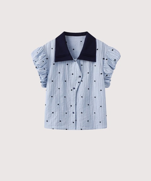 Asymmetry Dots Puff Shirt（シャツ/ブラウス）｜LA POMME petit 