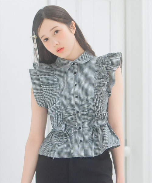 WILLSELECTION（ウィルセレクション）の「ギャザーリボンフリルスリーブブラウス（シャツ/ブラウス・レディース・ミント/オフホワイト/ブラック系その他・FREE）」の21枚目の写真