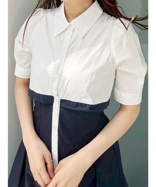 MERCURYDUO（マーキュリーデュオ）の「レイヤード風シャツワンピース（ワンピース・レディース・ネイビー/その他1/チャコールグレー・SMALL/MEDIUM）」の15枚目の写真