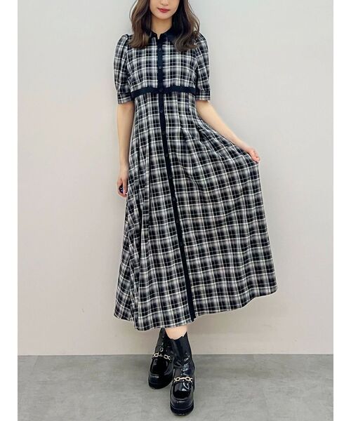 MERCURYDUO（マーキュリーデュオ）の「レイヤード風シャツワンピース（ワンピース・レディース・ネイビー/その他1/チャコールグレー・SMALL/MEDIUM）」の13枚目の写真