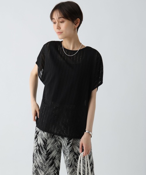 Elura（エルーラ）の「シアストライププルオーバー/571620（Tシャツ/カットソー・レディース・ブラック/ホワイト/レッド/ブラウン・FREE）」の21枚目の写真