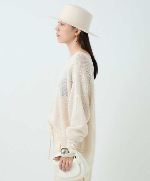 Chaos（カオス）の「Chaos(カオス)/タラスコットンニット（ニット/セーター・レディース・ダークネイビー/ホワイト系その他・FREE）」の6枚目の写真