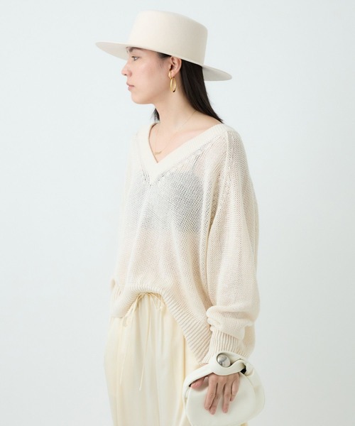 Chaos（カオス）の「Chaos(カオス)/タラスコットンニット（ニット/セーター・レディース・ダークネイビー/ホワイト系その他・FREE）」の7枚目の写真