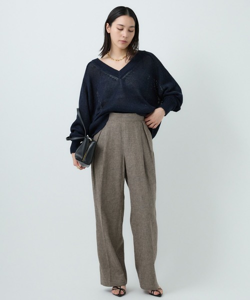 Chaos（カオス）の「Chaos(カオス)/タラスコットンニット（ニット/セーター・レディース・ダークネイビー/ホワイト系その他・FREE）」の11枚目の写真