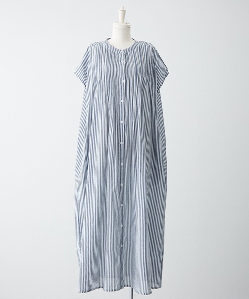 NAO（ナオ）の「【コットン100%】フレンチスリーブタックワンピース（ワンピース・レディース・ブラック/ストライプ/チェック・FREE）」の11枚目の写真