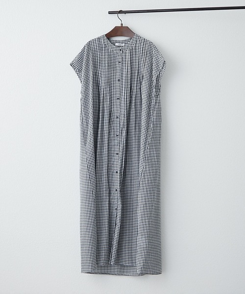NAO（ナオ）の「【コットン100%】フレンチスリーブタックワンピース（ワンピース・レディース・ブラック/ストライプ/チェック・FREE）」の15枚目の写真