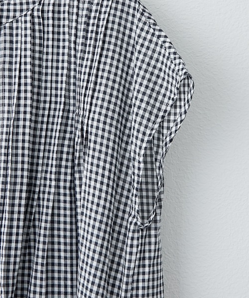 NAO（ナオ）の「【コットン100%】フレンチスリーブタックワンピース（ワンピース・レディース・ブラック/ストライプ/チェック・FREE）」の18枚目の写真