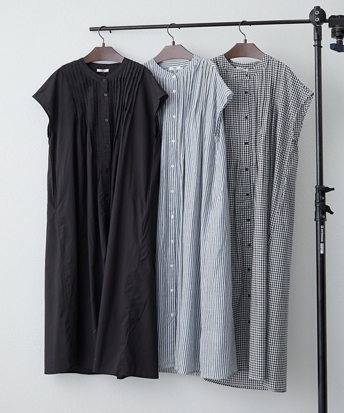 NAO（ナオ）の「【コットン100%】フレンチスリーブタックワンピース（ワンピース・レディース・ブラック/ストライプ/チェック・FREE）」の14枚目の写真