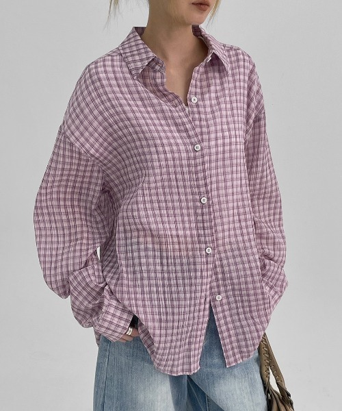 O project S/S Shirts M コットンリネン チェックシャツ セール