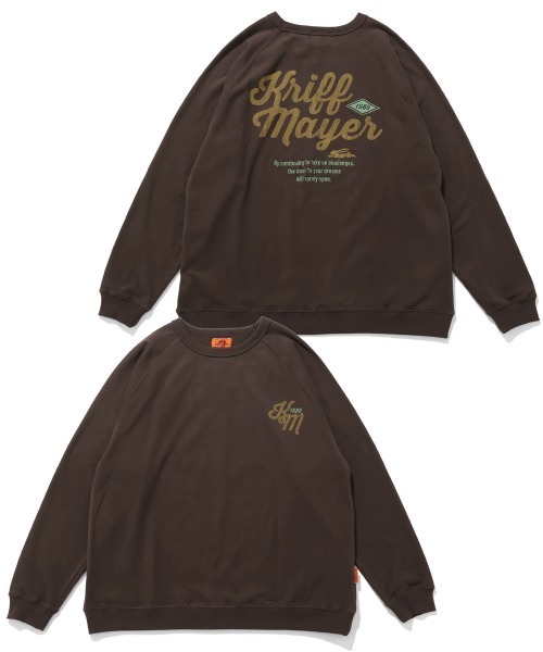 KRIFF MAYER（クリフメイヤー）の「【ストレッチ】もちのび刺繍ラグランロンT（Tシャツ/カットソー・メンズ・ダークブルー/カラフル/レッド/ダークブラウン/グレー/ナチュラル/ブラック・MEDIUM/X-LARGE/LARGE）」の4枚目の写真