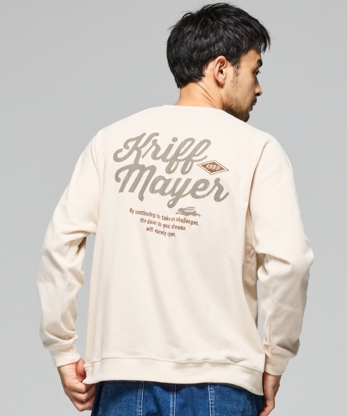 KRIFF MAYER（クリフメイヤー）の「【ストレッチ】もちのび刺繍ラグランロンT（Tシャツ/カットソー・メンズ・ダークブルー/カラフル/レッド/ダークブラウン/グレー/ナチュラル/ブラック・MEDIUM/X-LARGE/LARGE）」の5枚目の写真