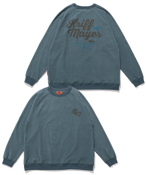 KRIFF MAYER（クリフメイヤー）の「【ストレッチ】もちのび刺繍ラグランロンT（Tシャツ/カットソー・メンズ・ダークブルー/カラフル/レッド/ダークブラウン/グレー/ナチュラル/ブラック・MEDIUM/X-LARGE/LARGE）」の6枚目の写真