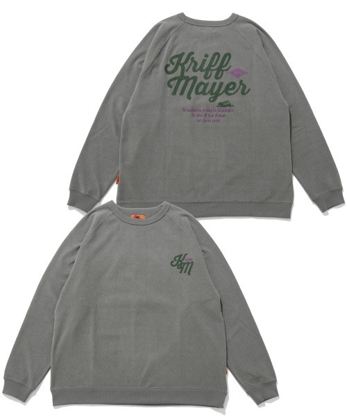 KRIFF MAYER（クリフメイヤー）の「【ストレッチ】もちのび刺繍ラグランロンT（Tシャツ/カットソー・メンズ・ダークブルー/カラフル/レッド/ダークブラウン/グレー/ナチュラル/ブラック・MEDIUM/X-LARGE/LARGE）」の3枚目の写真