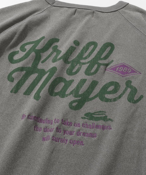 KRIFF MAYER（クリフメイヤー）の「【ストレッチ】もちのび刺繍ラグランロンT（Tシャツ/カットソー・メンズ・ダークブルー/カラフル/レッド/ダークブラウン/グレー/ナチュラル/ブラック・MEDIUM/X-LARGE/LARGE）」の9枚目の写真
