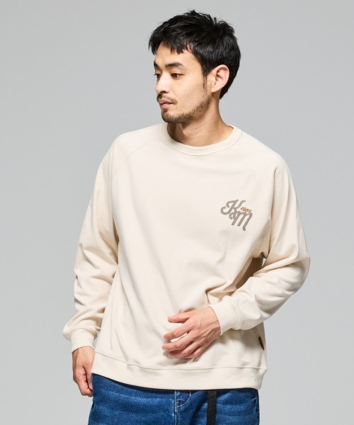 KRIFF MAYER（クリフメイヤー）の「【ストレッチ】もちのび刺繍ラグランロンT（Tシャツ/カットソー・メンズ・ダークブルー/カラフル/レッド/ダークブラウン/グレー/ナチュラル/ブラック・MEDIUM/X-LARGE/LARGE）」の18枚目の写真