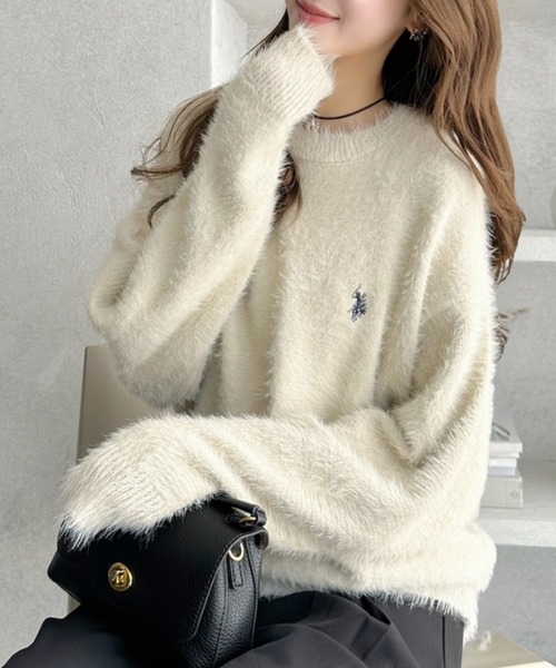 セール】【U.S. POLO ASSN.】フェザーニット クルーネック セーター