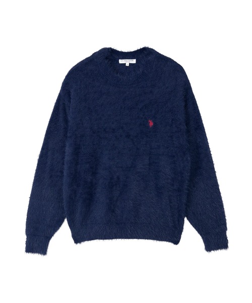 POLO ニットセーター セール】【U.S. POLO ASSN.】フェザーニット クルーネック セーター