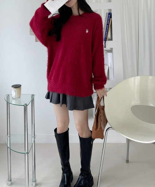 U.S. POLO ASSN.(ユーエスポロアッスン)の「【U.S. POLO ASSN.】フェザーニット クルーネック セーター(ニット/セーター・レディース・ネイビー/ブルーグレー/ダークオレンジ/ライトベージュ/レッド/チャコール・M/L)」の17枚目の写真