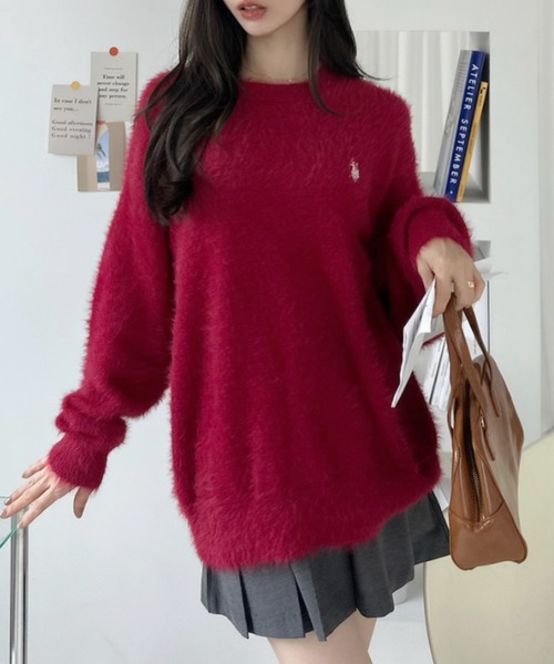 U.S. POLO ASSN.(ユーエスポロアッスン)の「【U.S. POLO ASSN.】フェザーニット クルーネック セーター(ニット/セーター・レディース・ネイビー/ブルーグレー/ダークオレンジ/ライトベージュ/レッド/チャコール・M/L)」の19枚目の写真