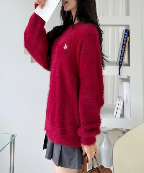 U.S. POLO ASSN.(ユーエスポロアッスン)の「【U.S. POLO ASSN.】フェザーニット クルーネック セーター(ニット/セーター・レディース・ネイビー/ブルーグレー/ダークオレンジ/ライトベージュ/レッド/チャコール・M/L)」の21枚目の写真