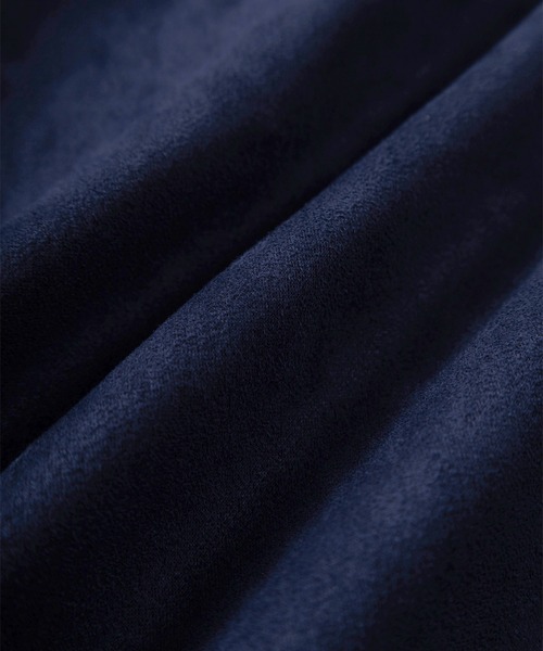 SlashDate（スラッシュデイト）の「【85】カットスウェード サイドライン 刺繍ロゴ ハーフジップ ゲームシャツ オーバーサイズ（Tシャツ/カットソー・メンズ・チャコールグレー/アイボリー/ネイビー・M/L）」の9枚目の写真