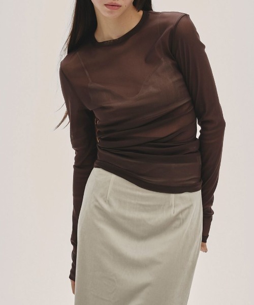 TODAYFUL（トゥデイフル）の「TODAYFUL Cupin Satin Bratop 12511021（その他トップス・レディース・ブラウン/チャコールグレー/オフホワイト・FREE）」の14枚目の写真