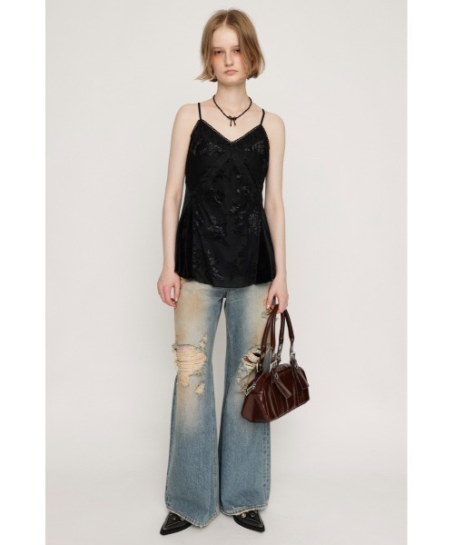 キャミソール SHEER FLOWER CAMI シアー フラワー キャミ シアートップス 夏服 SHEER FLOWER CAMI シアー フラワー キャミ シアートップス 夏服
