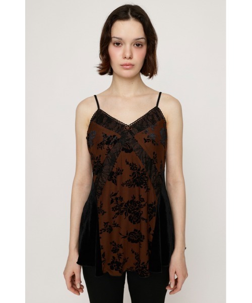 SLY（スライ）の「SHEER FLOWER CAMI シアー フラワー キャミ シアートップス 夏服（キャミソール・レディース・ブラウン系その他2/ブラック系その他2・FREE）」の9枚目の写真