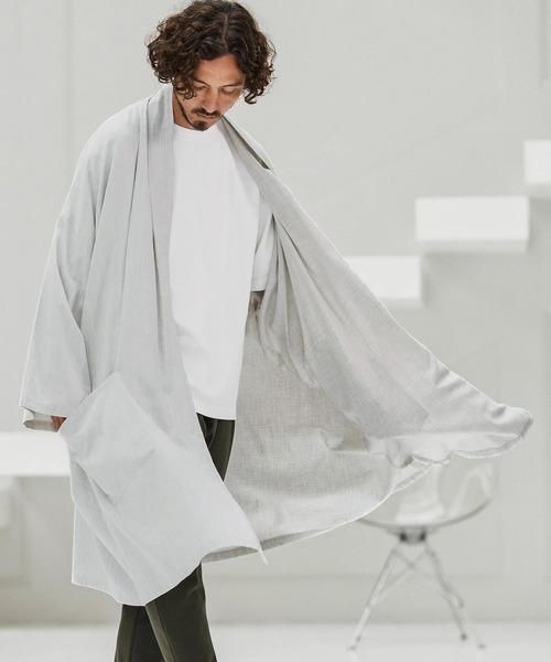 mcg3661-Chambray KIMONO Like Gown ガウン（カーディガン/ボレロ