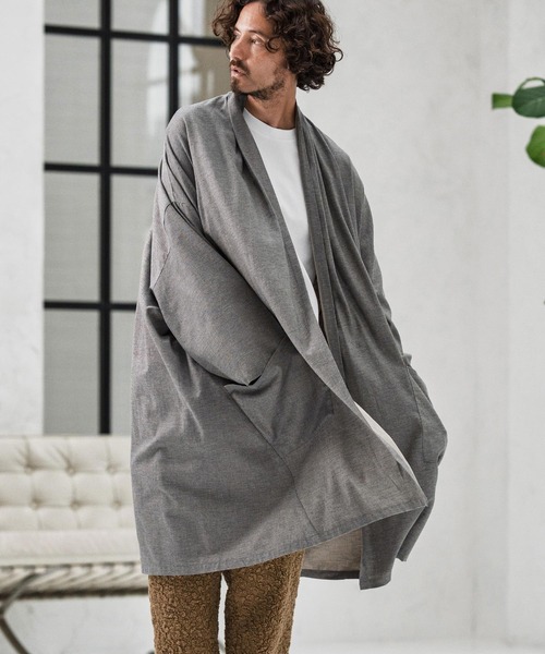 CAMBIO(カンビオ)の「mcg3661-Chambray KIMONO Like Gown ガウン(カーディガン/ボレロ・メンズ・アイボリー/チャコール/ネイビー・S/M/L)」の18枚目の写真