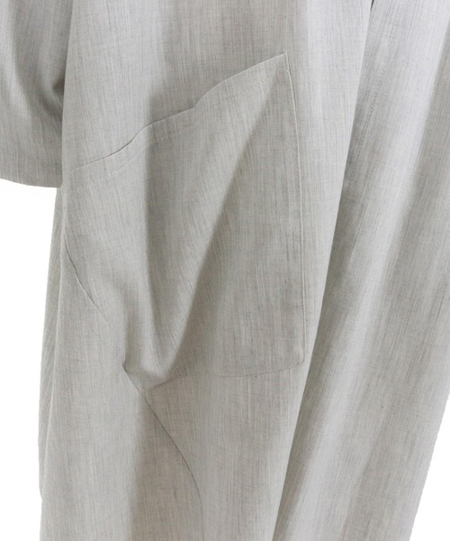 CAMBIO(カンビオ)の「mcg3661-Chambray KIMONO Like Gown ガウン(カーディガン/ボレロ・メンズ・アイボリー/チャコール/ネイビー・S/M/L)」の5枚目の写真