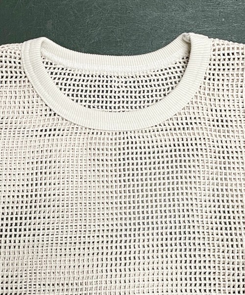 Revo.(レボ)の「Revo. コットンメッシュ クルーネックTシャツ(Tシャツ/カットソー・メンズ・アイボリー/ホワイト系その他2/ホワイト系その他・1/2)」の9枚目の写真