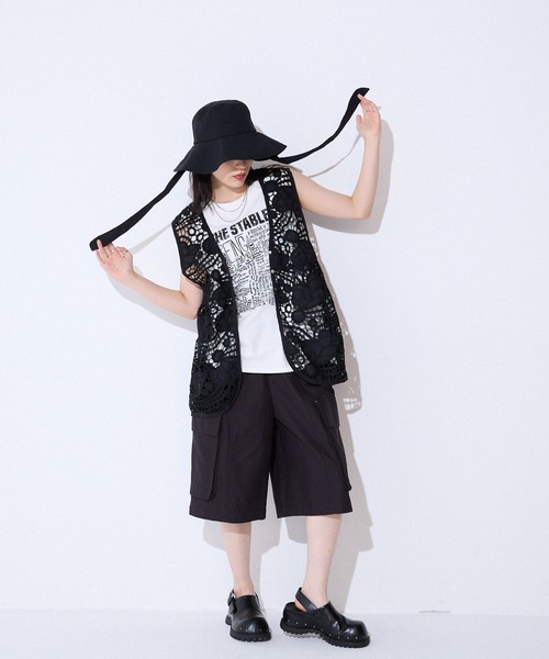 JEANASIS(ジーナシス)の「フラップポケットハーフパンツ/576400(カーゴパンツ・レディース・ホワイト/ベージュ/ブラック・FREE)」の4枚目の写真