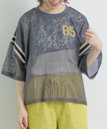 ナンバリングレースパッチワークTシャツ