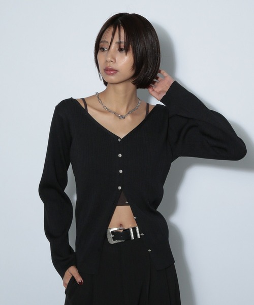 PAGEBOY(ページボーイ)の「ランダムリブ2WAYカーディガン(Tシャツ/カットソー・レディース・オフホワイト/ブラック/ダークブラウン・FREE)」の19枚目の写真