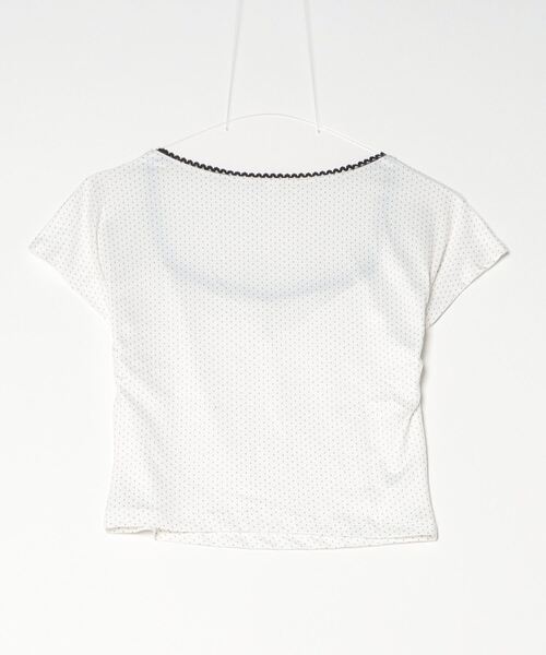 gossip！ロサンゼルス（ゴシップロサンゼルス）の「【Y2Kガーリー】ヴィンテージ風ドット柄スクエアネックTシャツ（Tシャツ/カットソー・レディース・ホワイト・M）」の12枚目の写真